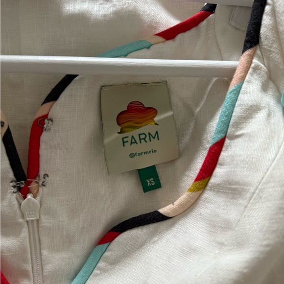 FARM Rio White Sheath Mini Dress with Red Accents. - Picture 6 of 6